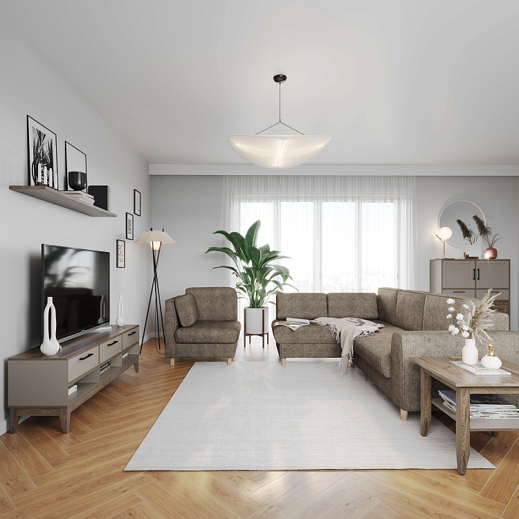 Шелдон / Диван - кровать угловой велюр sierra 4 темный беж